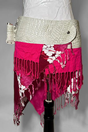 BELTED SKIRT — PEARL CROC / RENDEZVOUS