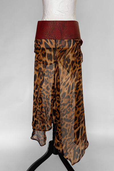 Load image into Gallery viewer, BELTED MINI — RED CROC / LEOPARD DRAPE
