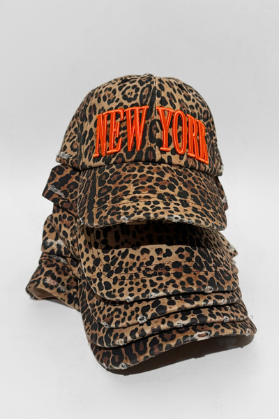 Load image into Gallery viewer, Leopard Print New York Hat
