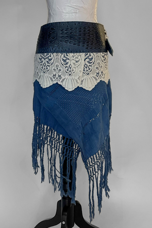 BELTED SKIRT — BLUE CROC / MON CHÉRI