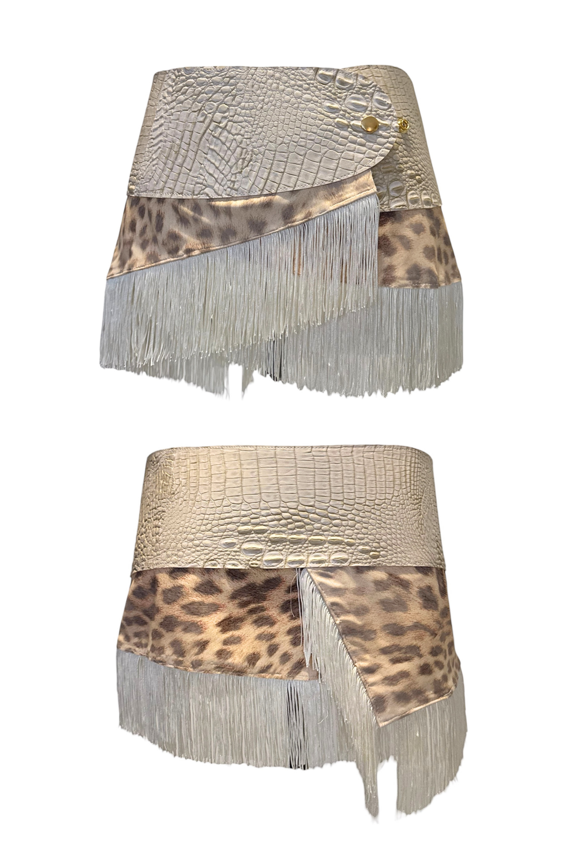 BELTED MINI — IVORY CROC / LEOPARD