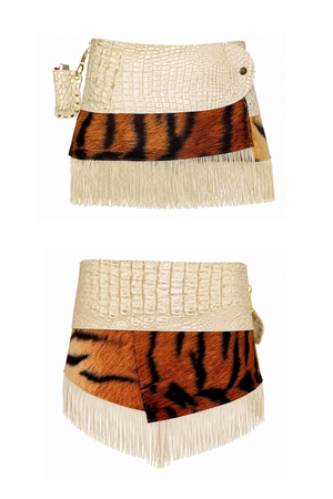 BELTED MINI — IVORY CROC / TIGER