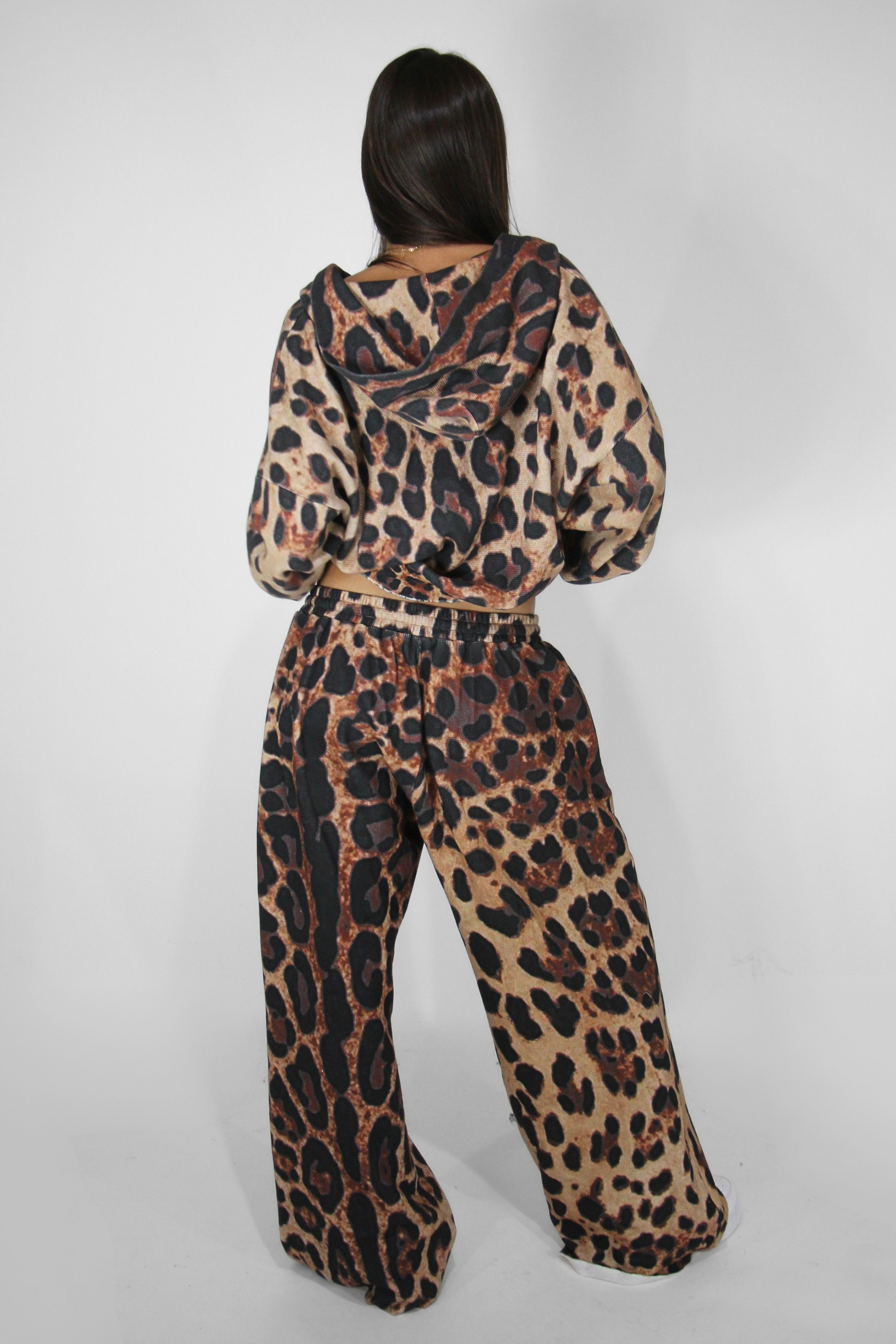 Waffle Knit Lounge Pant in Leopard