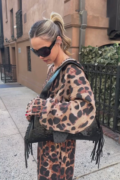 Load and play video in Gallery viewer, The Fringe Flap Bag in Black
