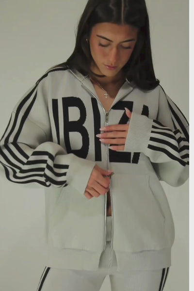 Load and play video in Gallery viewer, IBIZA Knit Double Zip Hoodie
