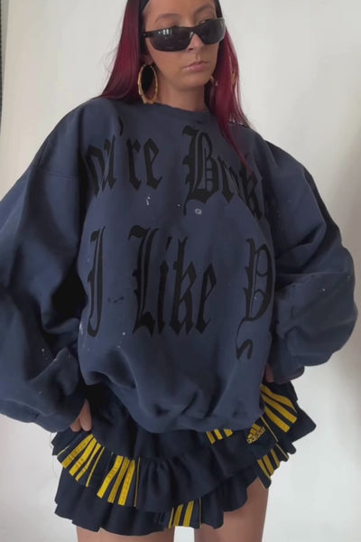 Load and play video in Gallery viewer, 03: BROKEN CREWNECK NAVY
