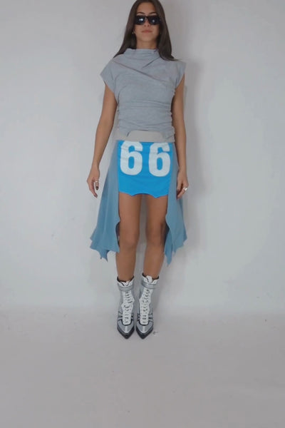 Load and play video in Gallery viewer, RECONSTRUCTED JERSEY SKIRT 02
