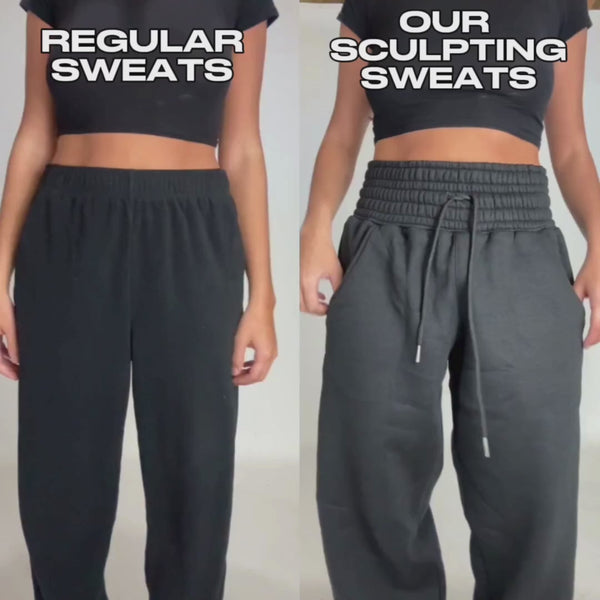 Load and play video in Gallery viewer, Sculpting Sweatpants in Black
